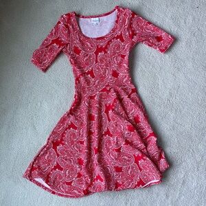 Red Paisley Short Sleeve Dress XS | July 4th Dress
